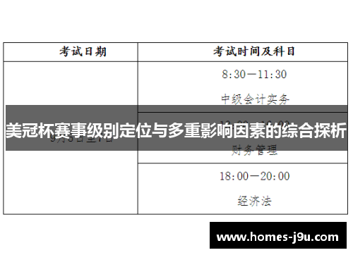 美冠杯赛事级别定位与多重影响因素的综合探析 美冠杯赛事级别定位与多重影响因素的综合探析